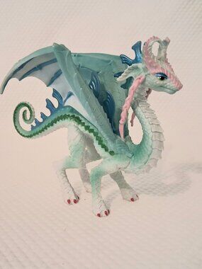 Safari Ltd Princess Dragon Aqua Pink White Winged Fantasy Mythical Figure